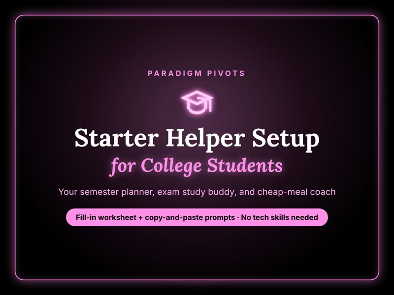 Starter Helper Setup for College Students cover