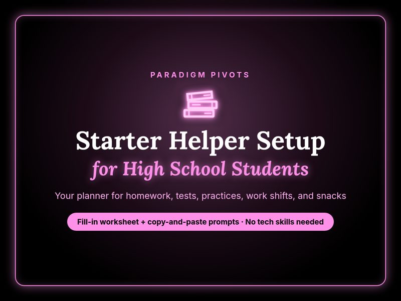 Starter Helper Setup for High School Students cover